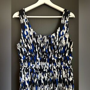 Women’s black white and blue maxi pullover dress
